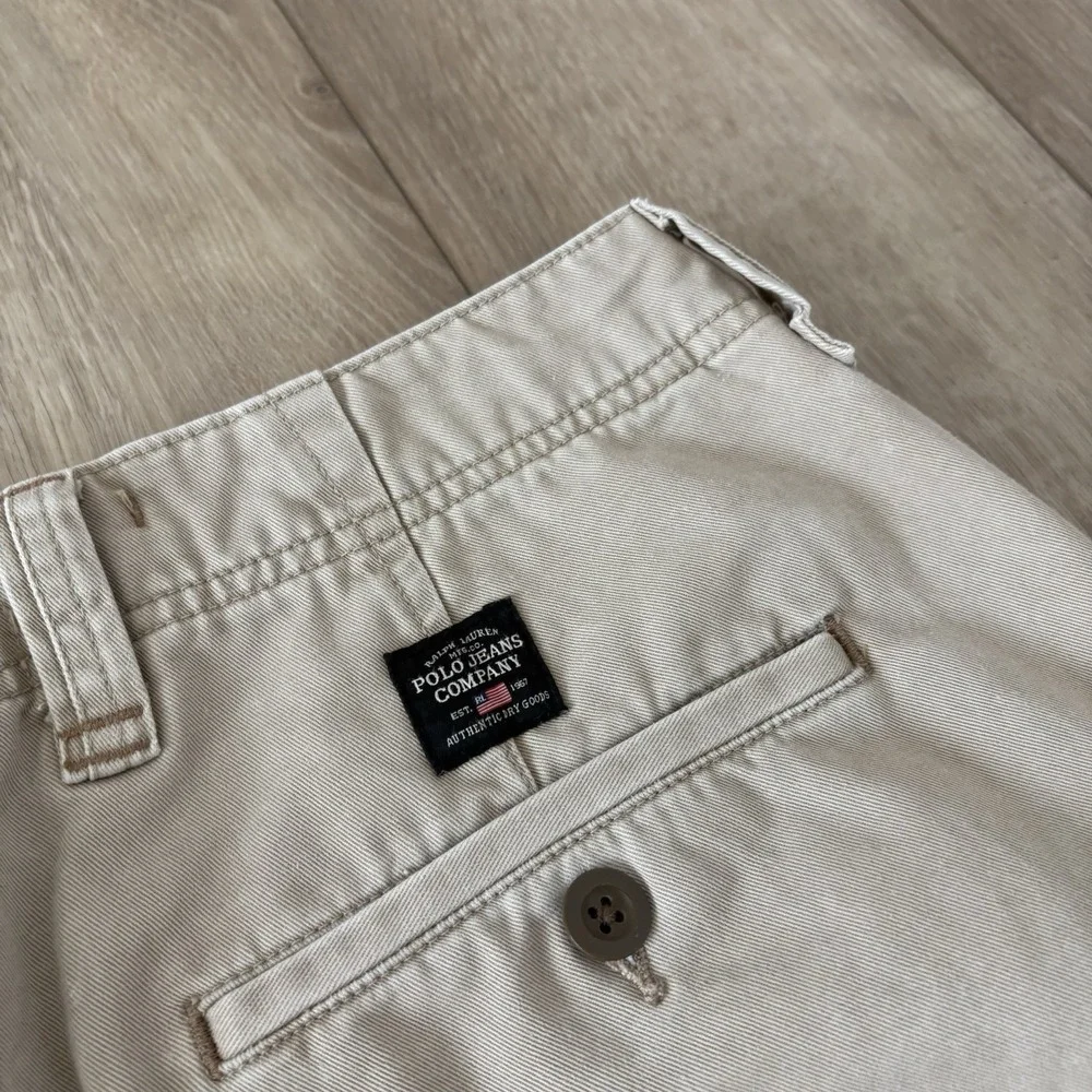 Polo Jeans Co Ralph Lauren Khaki Cargo Shorts Mens Size 34 Beige 12